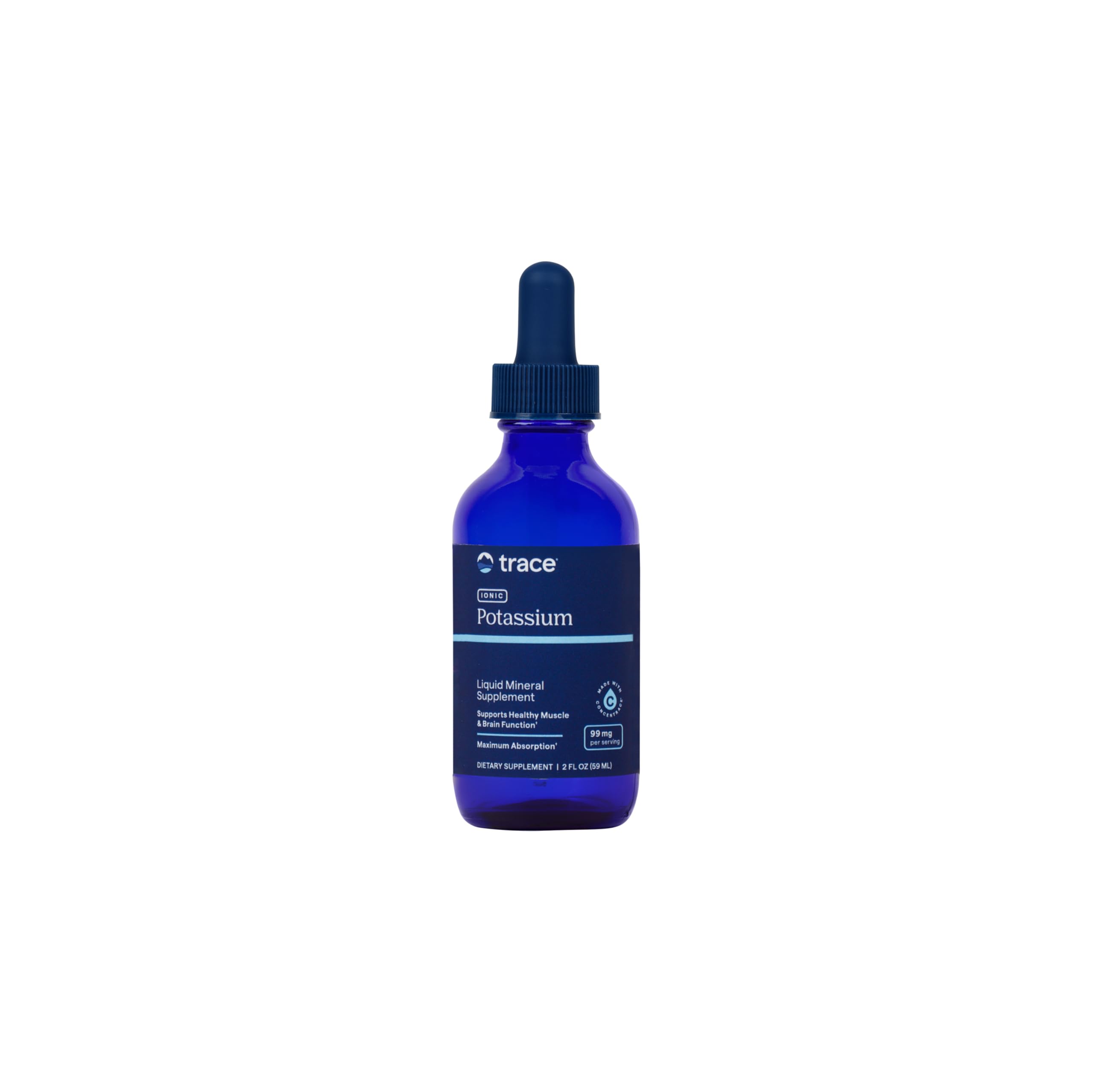 Trace Minerals Potasio Ionic: botella de 2 onzas para consumo diario fácil