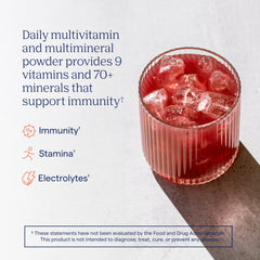 Trace Minerals Power Pak acai berry packet ready to mix for hydration.