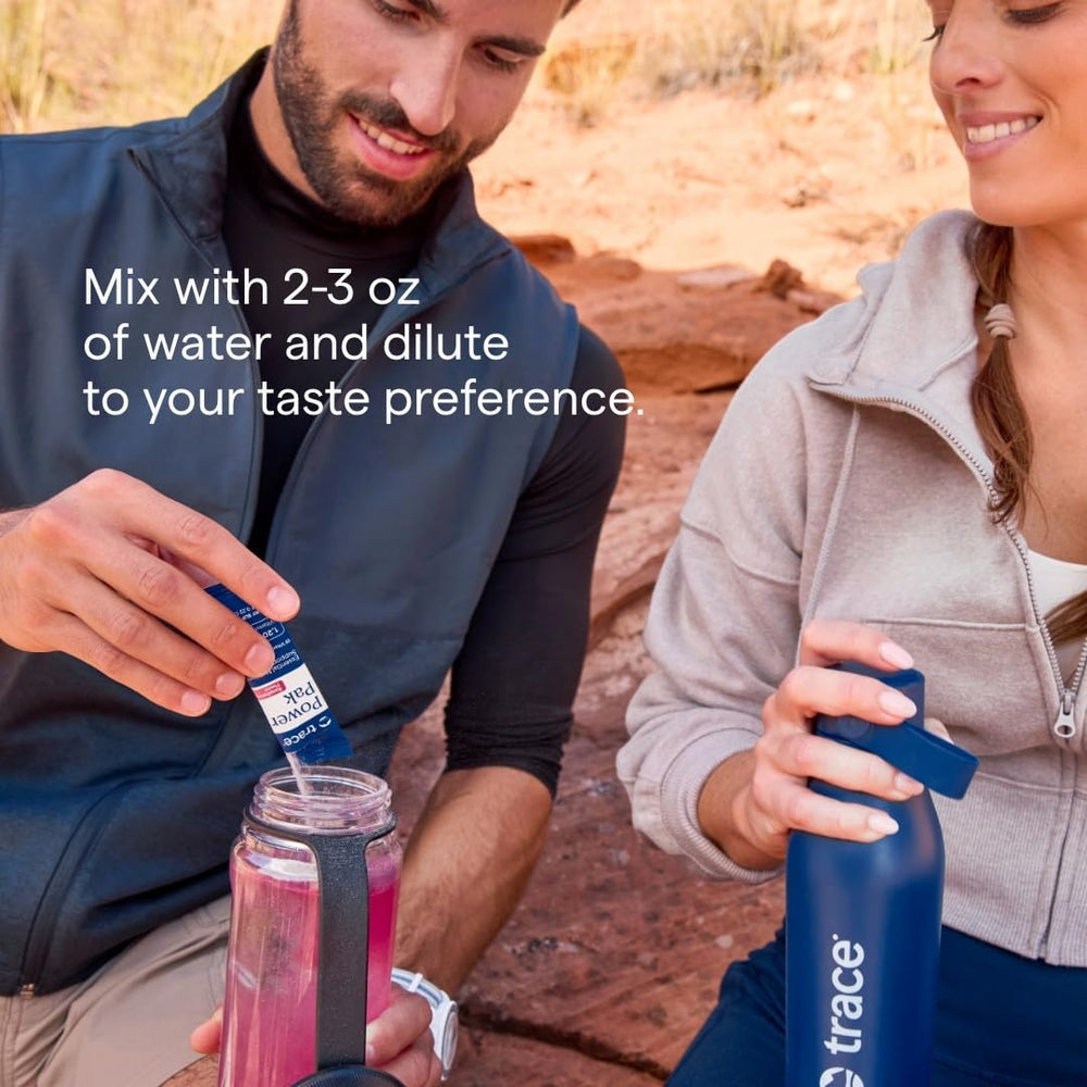Trace Minerals Power Pak canister scoop shows easy measurement for consistent servings.