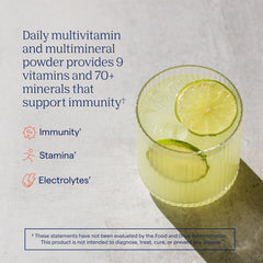 Trace Minerals Power Pak lemon-lime canister for versatile daily supplement mixing.
