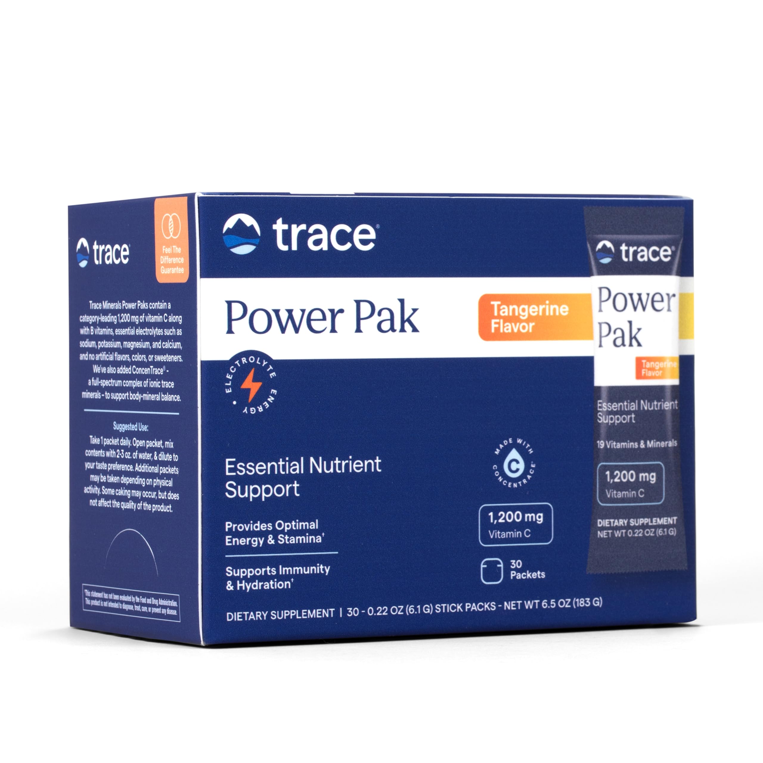 Trace Minerals Power Pak Tangerine bottle showcases easy daily nutrients
