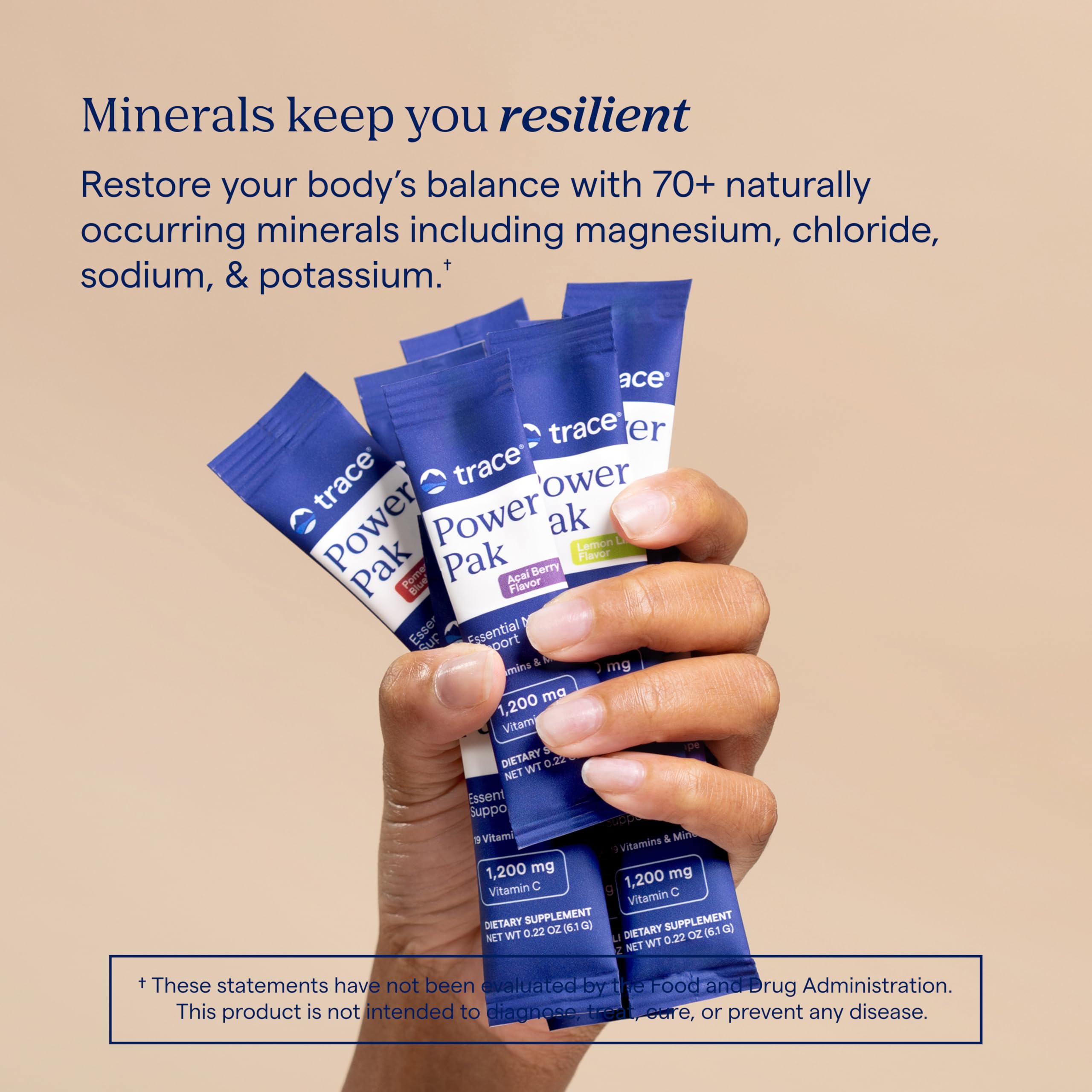 Trace Minerals Power Pak USA sustainably harvested minerals noted on the label.