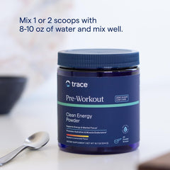 Trace Minerals Pre-Workout glass with raspberry lemonade drink ready to sip