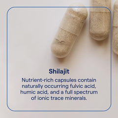 Trace Minerals Shilajit Capsules daily serving hints at consistent energy.