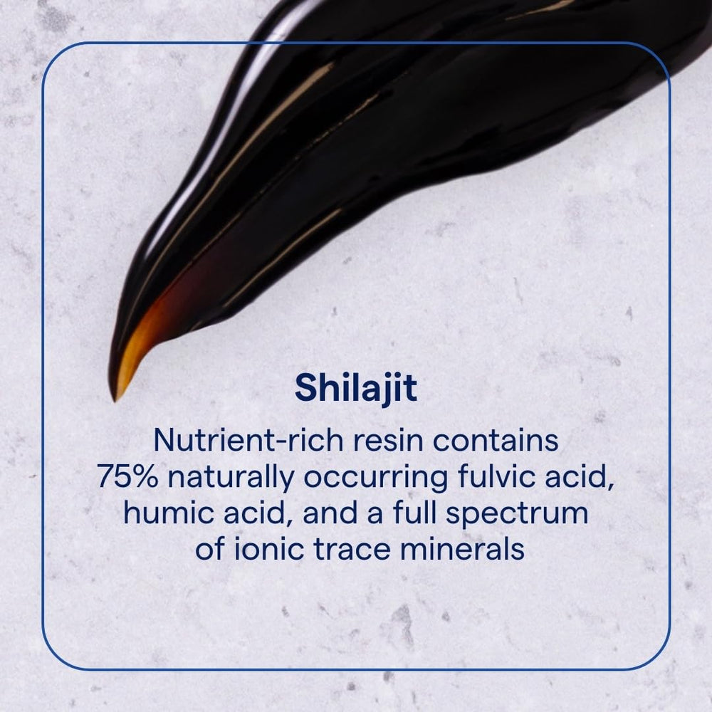 Trace Minerals Shilajit Resin spoon in use highlights easy pea-sized servings