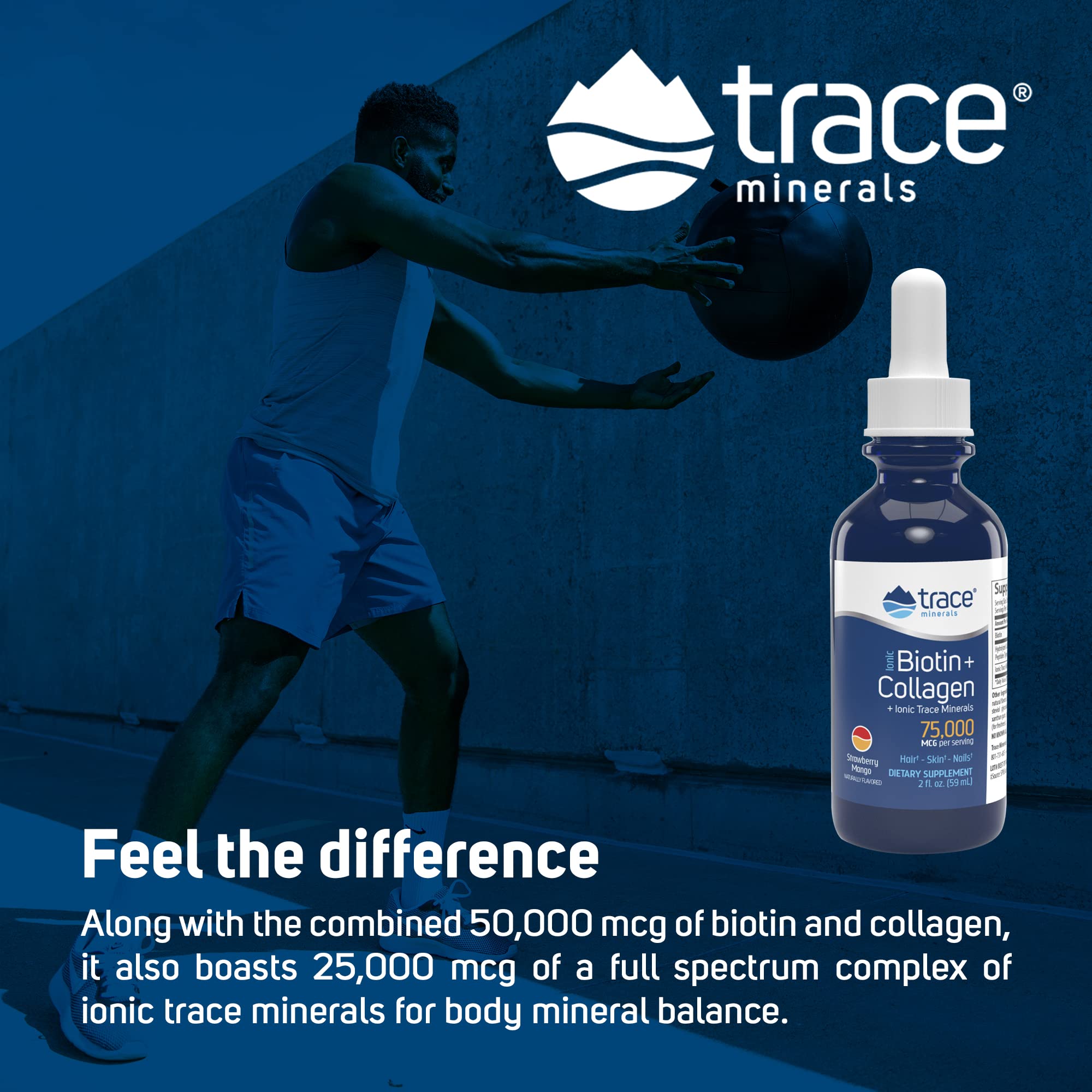 Trace Minerals bottle with USA origin emblem underscores sustainability in mineral remineralization