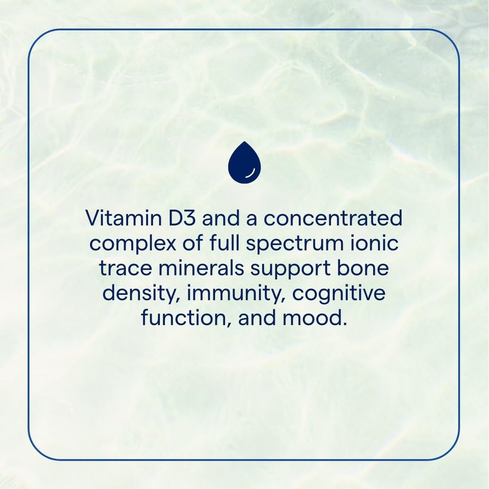 Trace Minerals Vitamin D3 pour illustrates quick absorption for everyday immune support