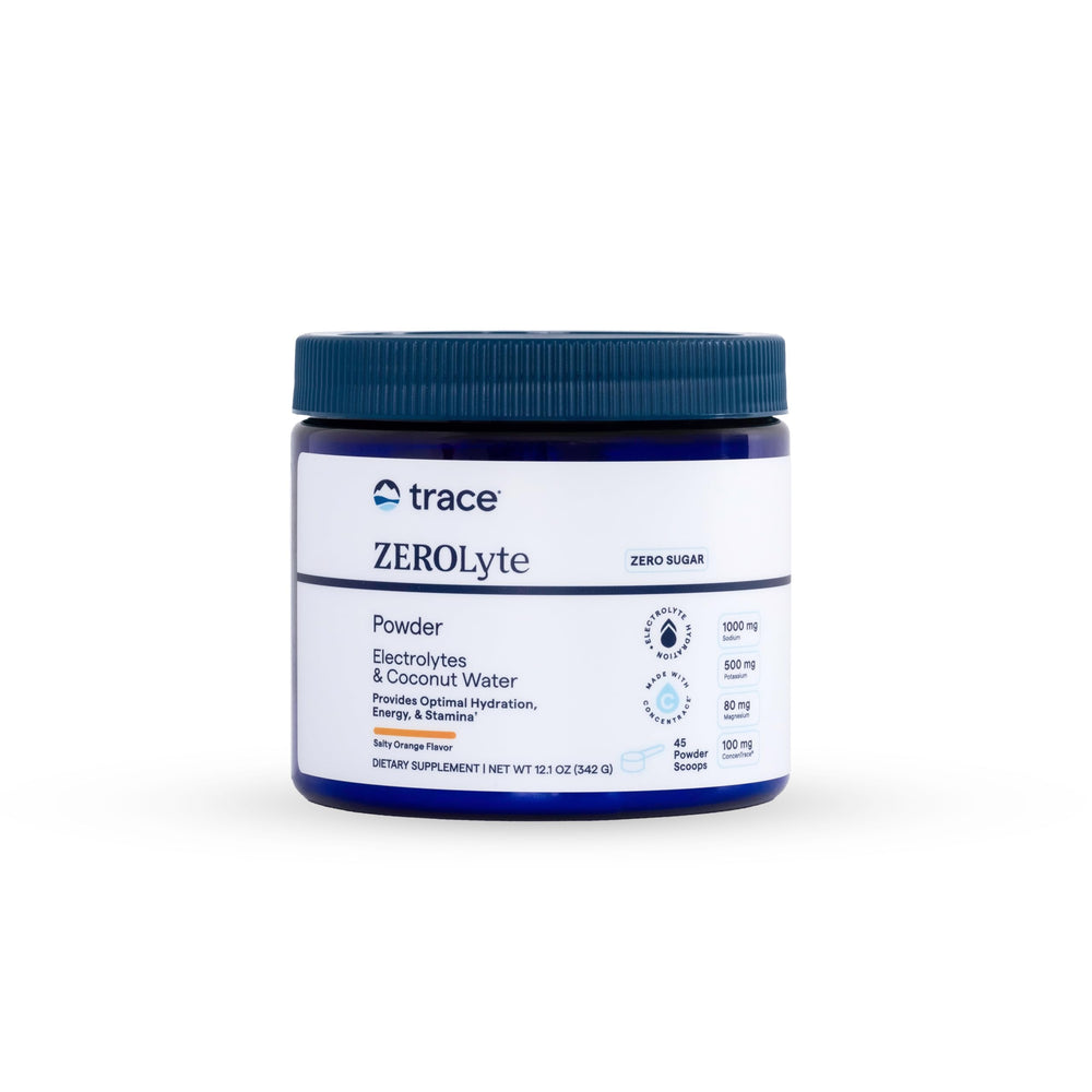 Trace Minerals ZeroLyte salty orange flavor packet for on-the-go hydration and energy