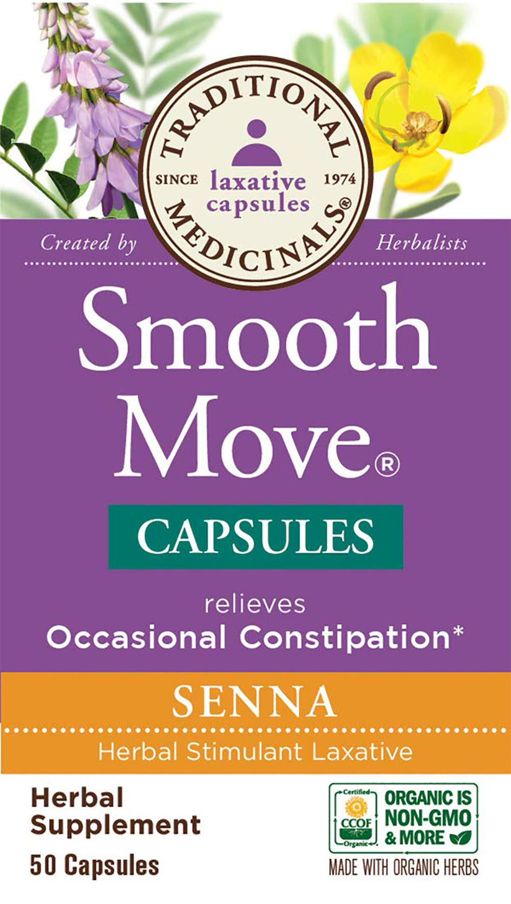 Traditional Medicinals label close-up showing organic ingredients and sustainable sourcing