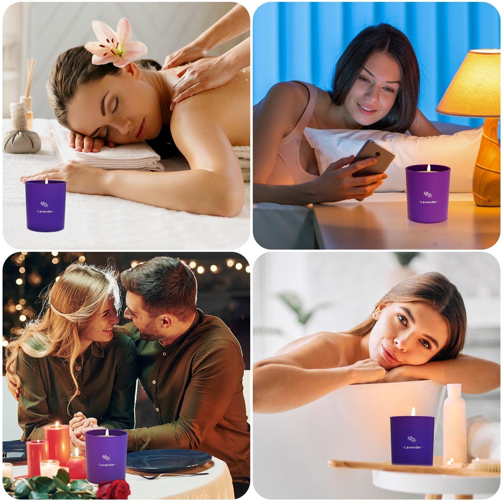 TranquilBliss candle in a cozy space creates a warm, relaxing ambiance