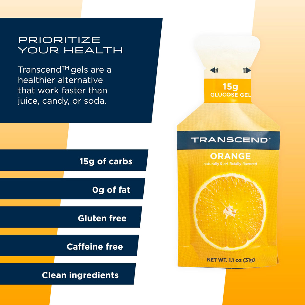 Transcend Orange Gel opening pouch demonstrates user-friendly packaging.