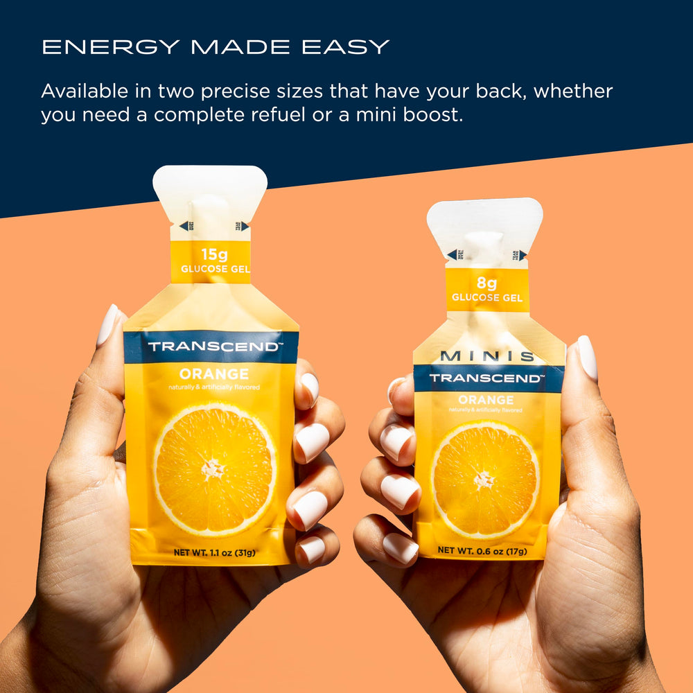 Transcend Orange Gel pack display highlights 10-count convenience.