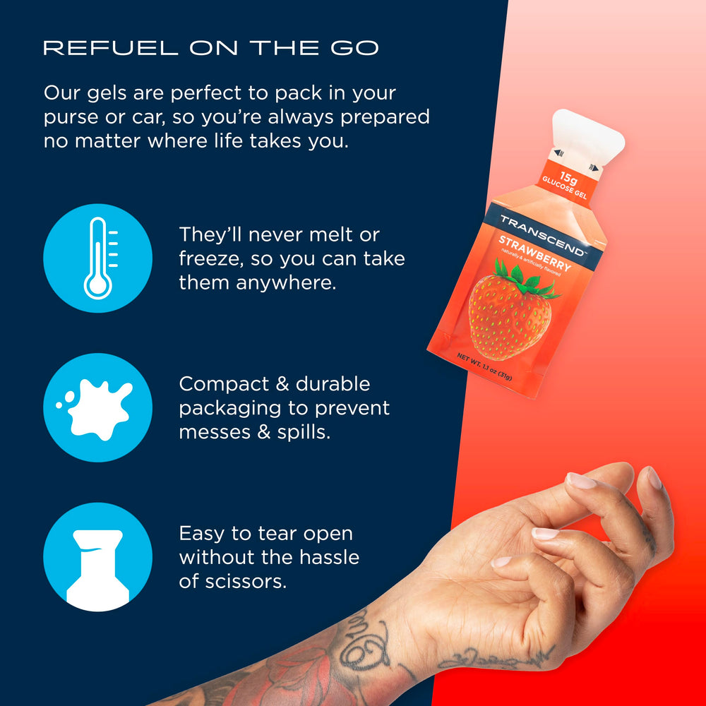 Running athlete using Transcend gel for sustained energy