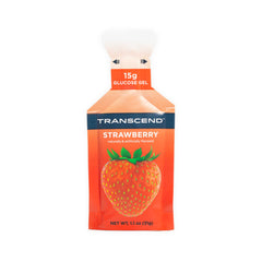 Transcend Strawberry Energy Gel 1.1oz pack for quick energy during workouts