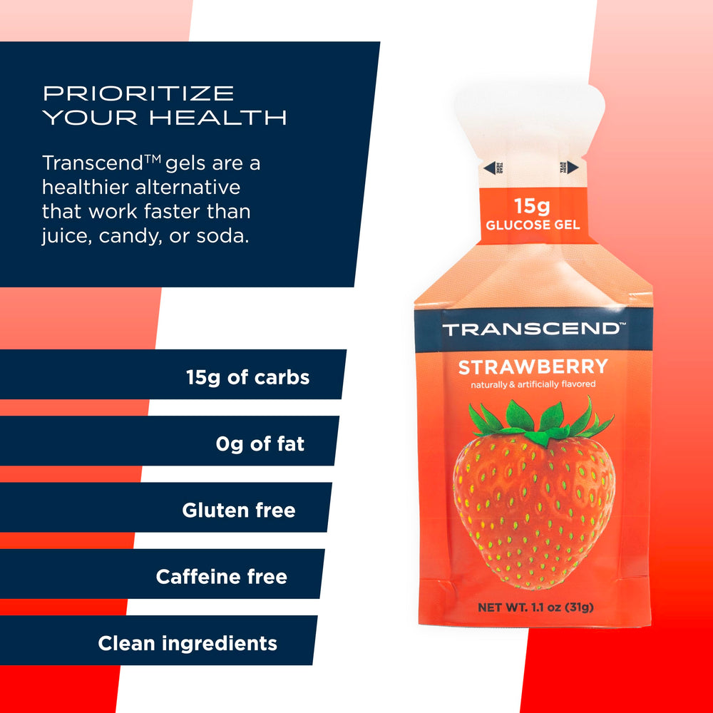 Transcend energy gel pack in hand ready for a quick boost