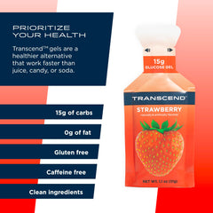Transcend energy gel pack in hand ready for a quick boost