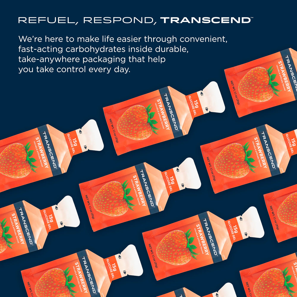 Transcend Strawberry Energy Gel served with water for refreshment