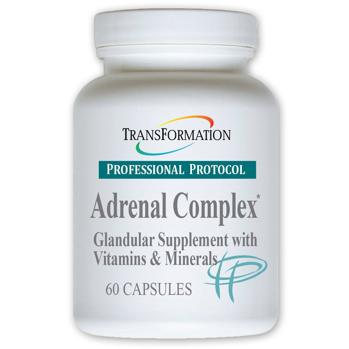 Transformation Adrenal Complex bottle front highlighting the herbal blend for daily vitality