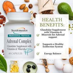 Transformation Adrenal Complex capsules close-up emphasizing easy daily use