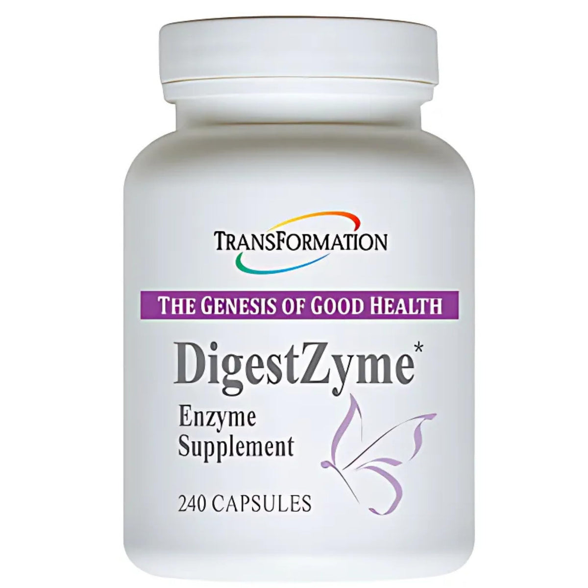 TRANSFORMATION Genesis bottle showcasing digestive enzymes for smoother meals