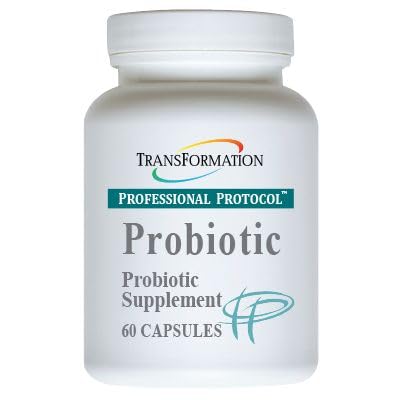 Transformation probiotic multi-strain capsules demonstrating gut balance benefits.