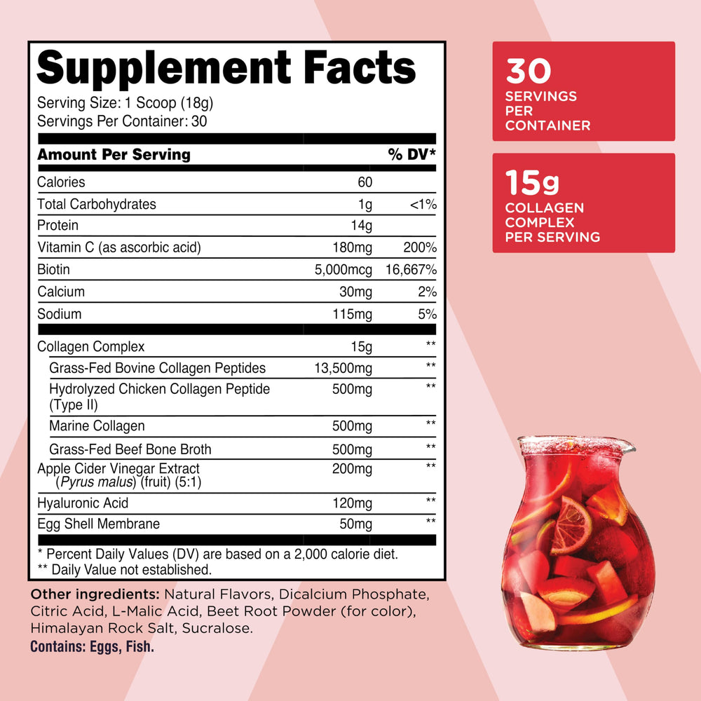 TransformHQ Beauty Collagen 15g per serving for a beauty routine boost