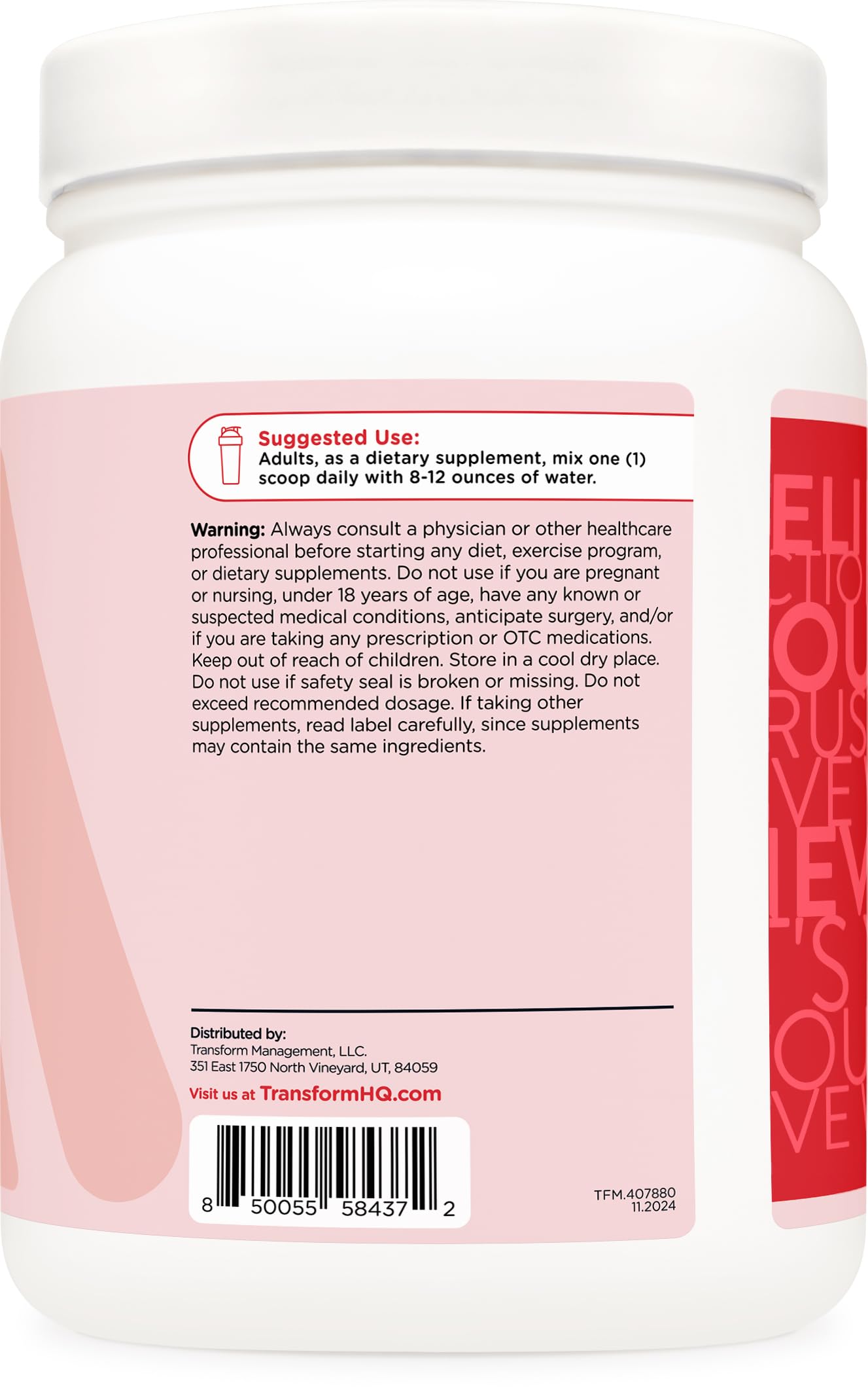 TransformHQ Beauty Collagen easy drink mix dissolves smoothly in water
