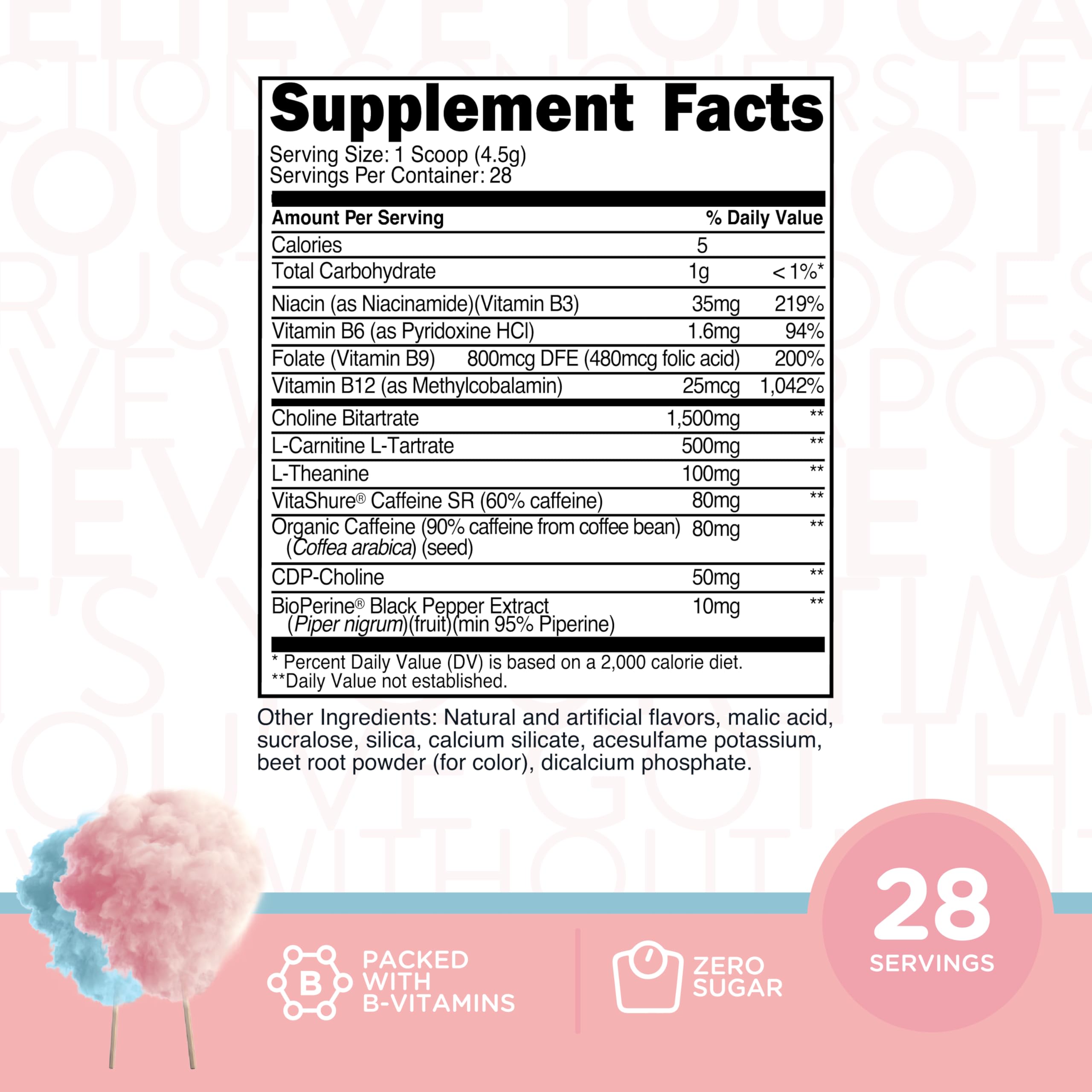 TransformHQ Boost Shot cotton candy mix in glass shows easy dissolution for quick energy