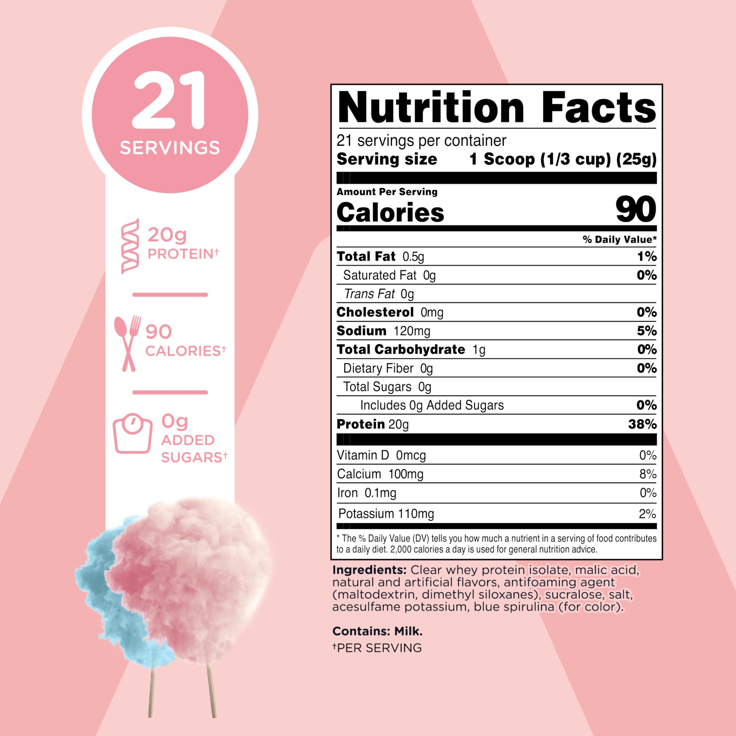 TransformHQ Clear Protein Powder Cotton Candy mix dissolves smoothly into water for a crisp flavor.