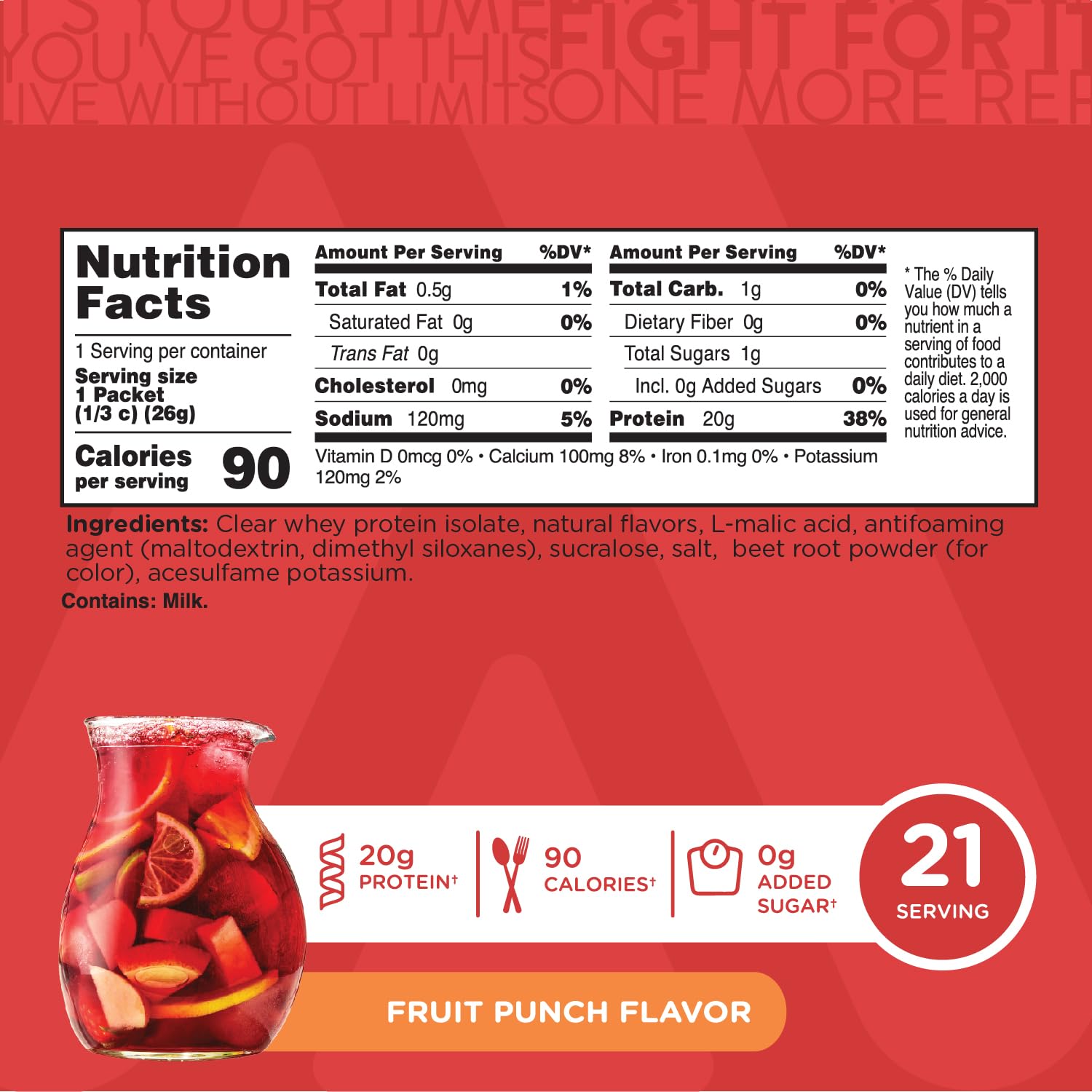 TransformHQ Clear Protein Powder Fruit Punch mixing glass highlights easy post-workout hydration