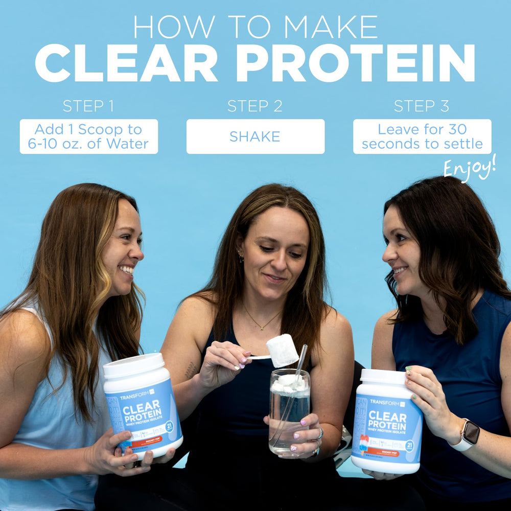 Foamy TransformHQ Clear Whey Lemonade shake settling after mixing.