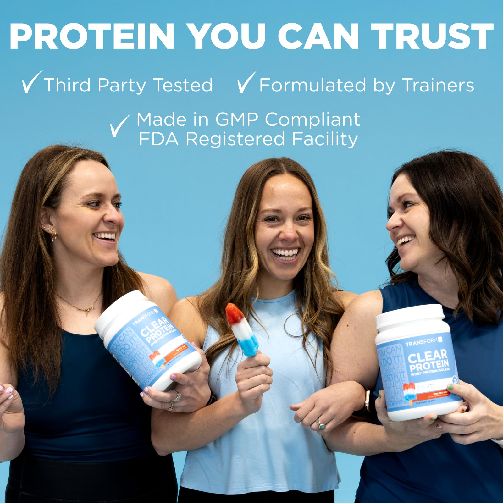 Compact TransformHQ Clear Whey Lemonade packaging for convenient storage.