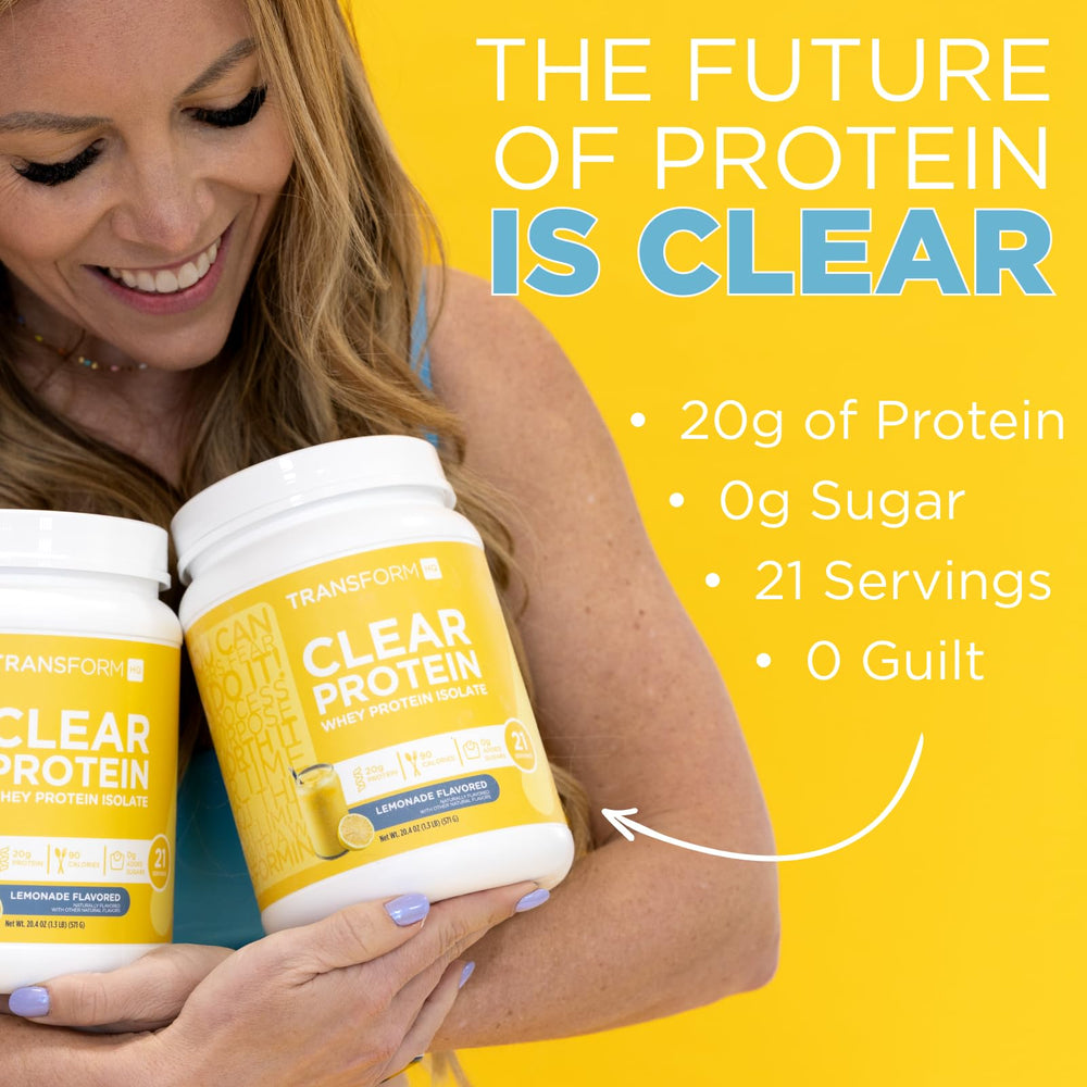 Shaker with TransformHQ Clear Whey Lemonade, ideal for on-the-go use.