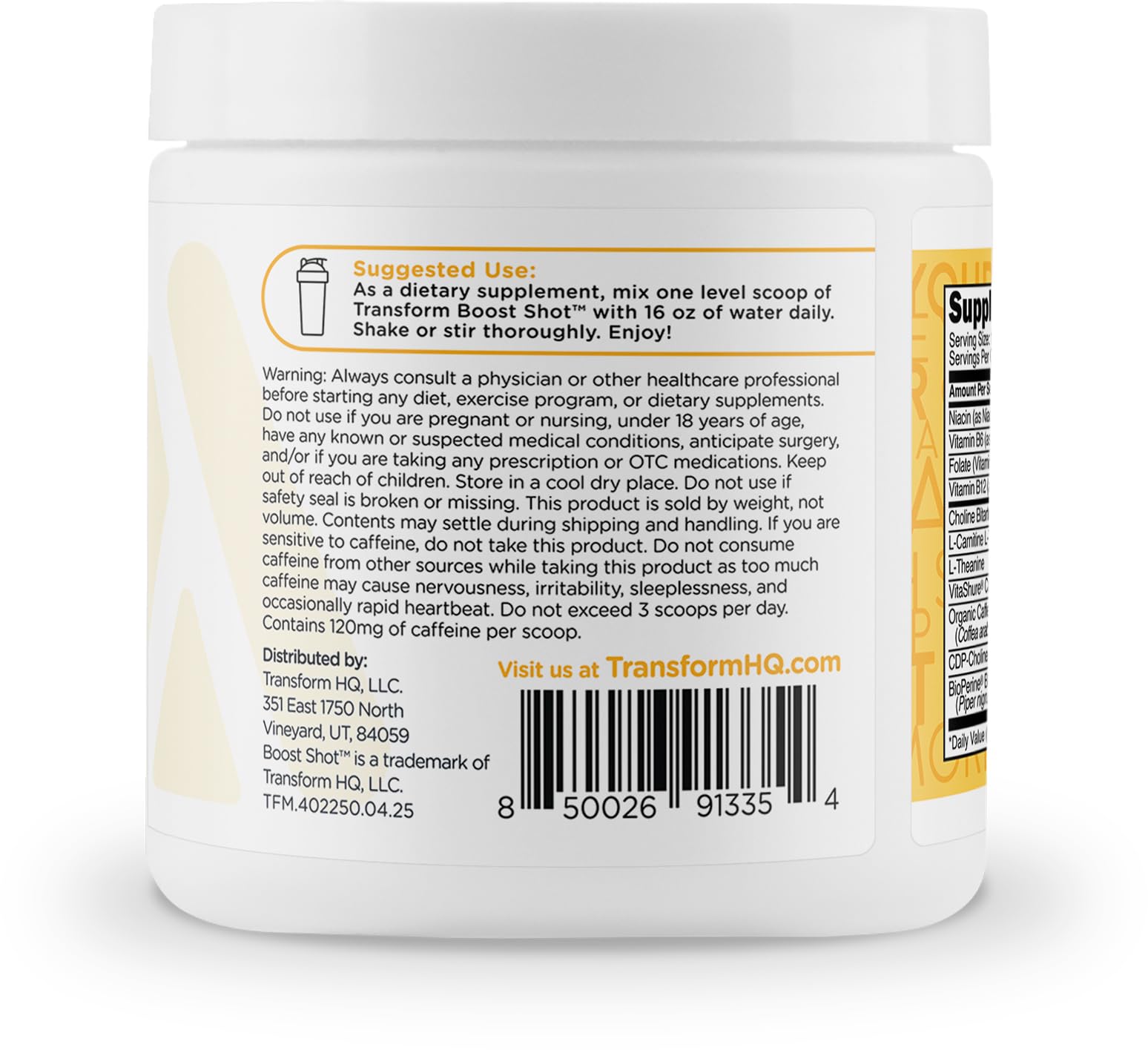 TransformHQ Energy & Focus powder mixes in a glass for a refreshing drink
