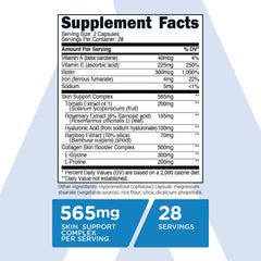 TransformHQ Longevity Skin Support capsules close-up showing easy daily capsules.