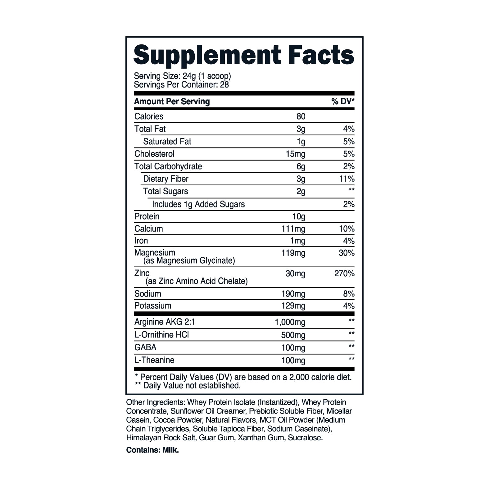 TransformHQ Nighttime Shake packaging, packaging highlights convenient, portion-controlled evening option.