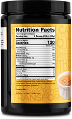 TransformHQ Whey Protein Isolate Vanilla Creme Brulee glass of shake highlighting creamy flavor.