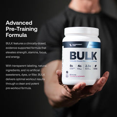 Bulk Pre-Workout powder dissolving in water for a quick, clean energy boost.
