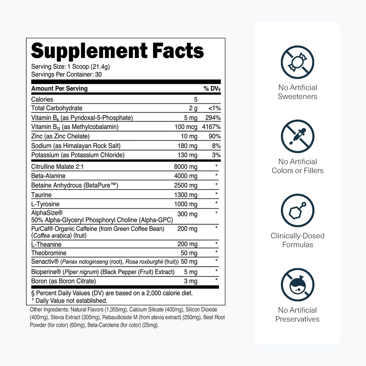 Transparent Labs Bulk Pre-Workout Tropical Punch powder in scoop shows smooth energy
