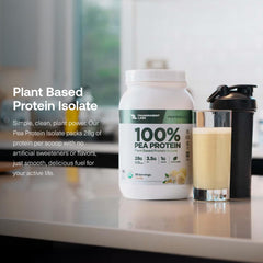Transparent Labs chocolate pea protein shake ready to mix after workouts.