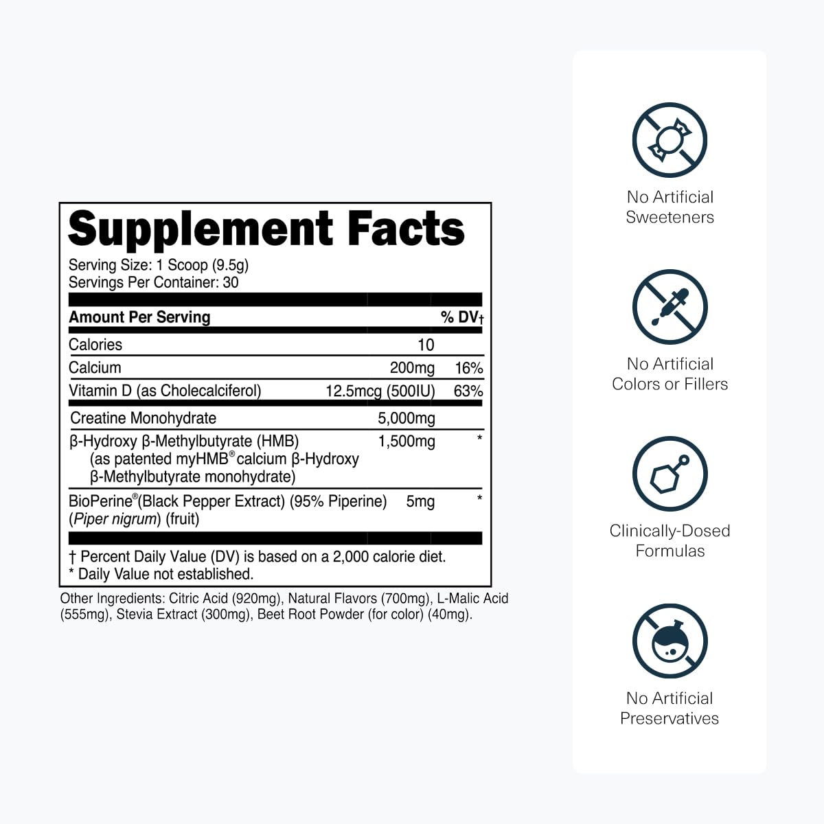 Transparent Labs Creatine HMB strawberry-lemonade glass signals tasty flavor option.