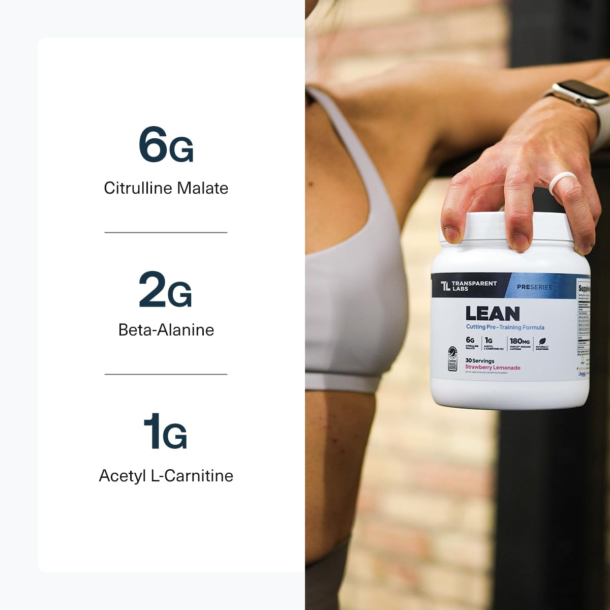Transparent Labs Lean Pre-Workout blue raspberry beverage poured in glass
