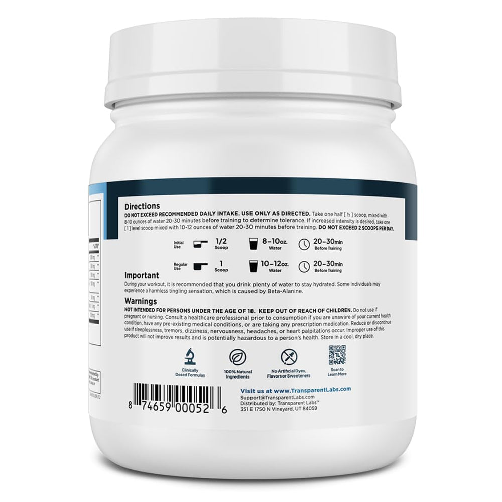 Transparent Labs Lean Pre-Workout ready for daily pre-workout routine
