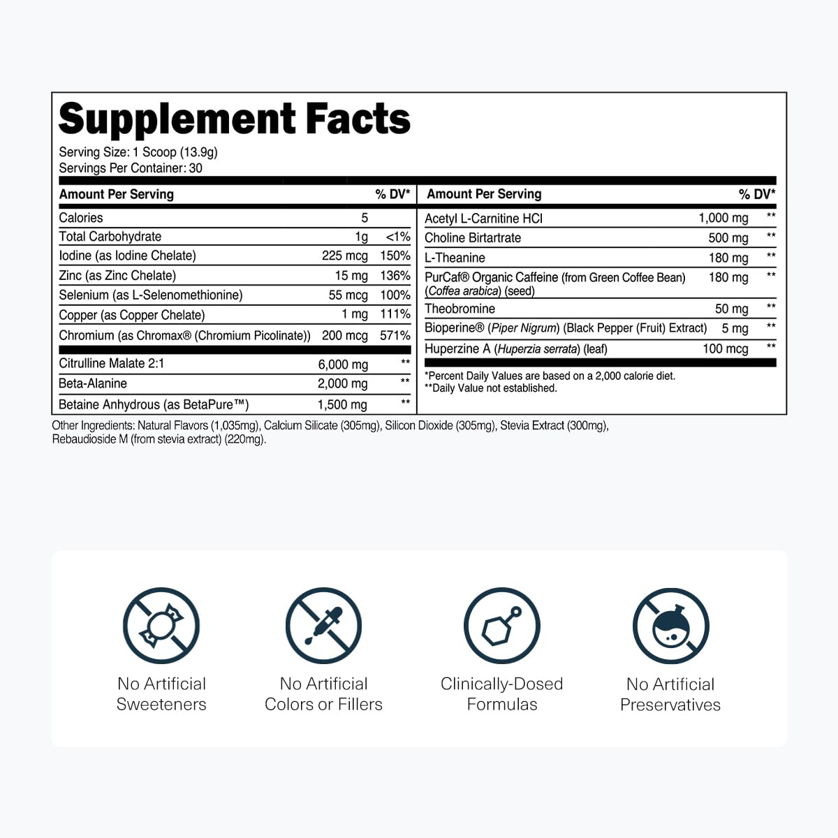 Transparent Labs Lean Pre-Workout scoop with powder near the tub