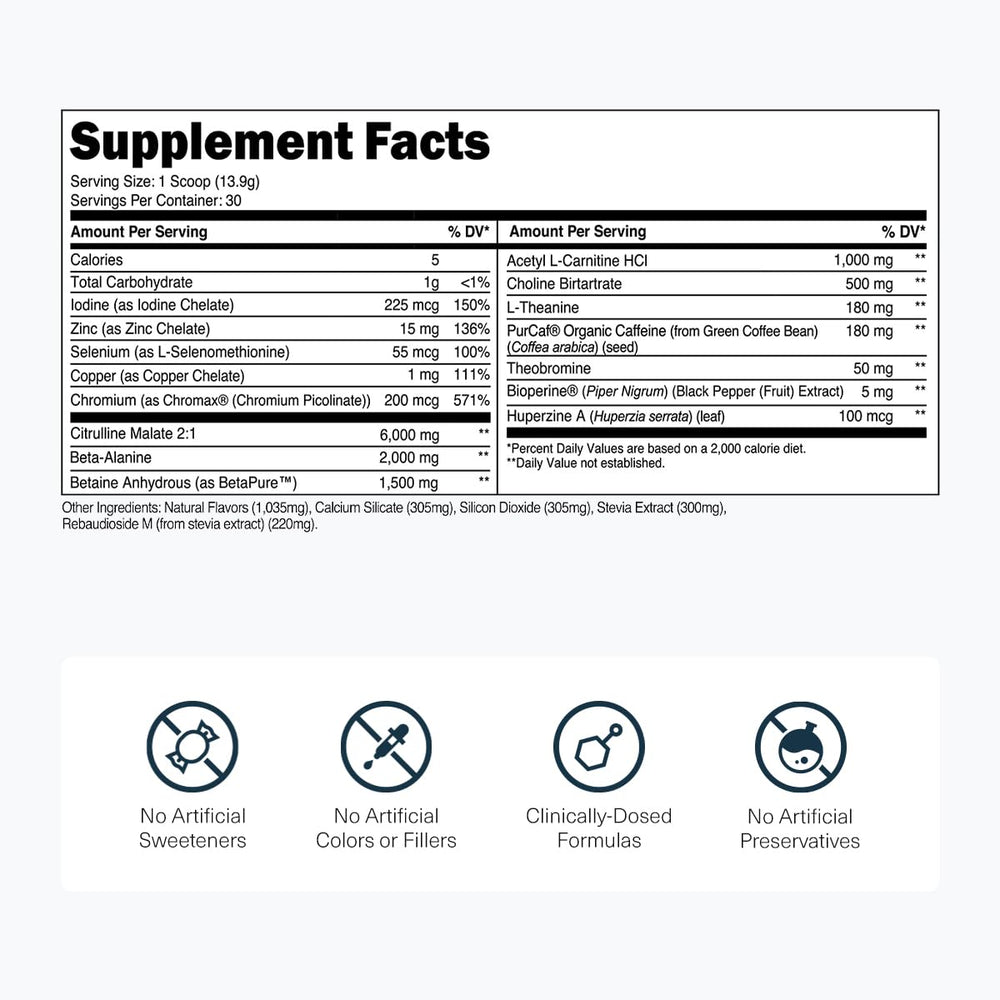 Transparent Labs Lean Pre-Workout scoop with powder near the tub