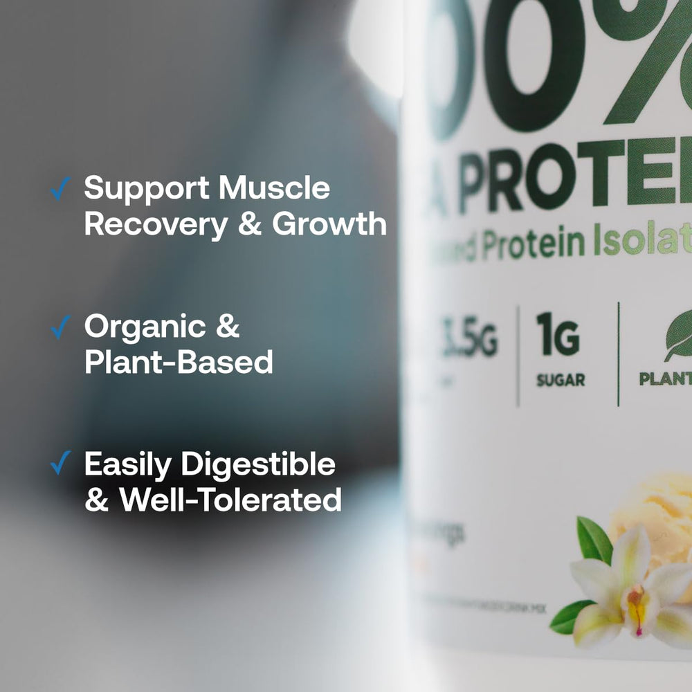Transparent Labs pea protein with gluten-free vegan badge for versatile diets.