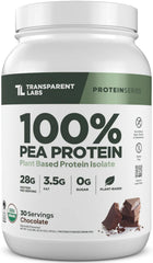 Transparent Labs pea protein powder canister shown for convenient daily protein.