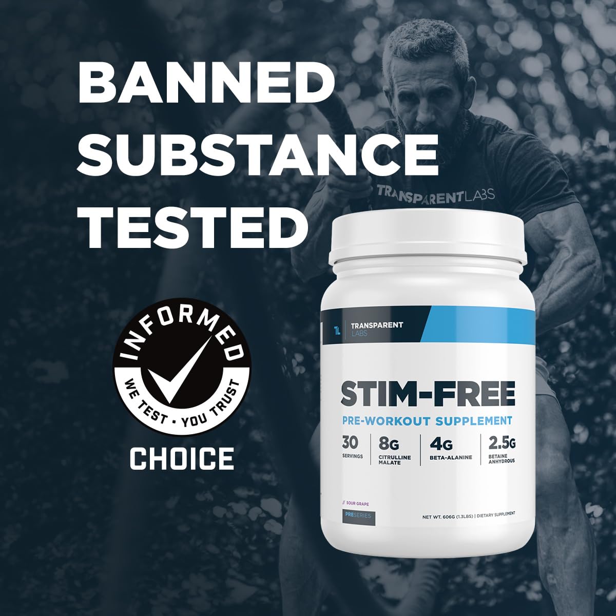 Transparent Labs Stim-Free Pre-Workout citrulline-malat powder promotes enhanced pumps and blood flow