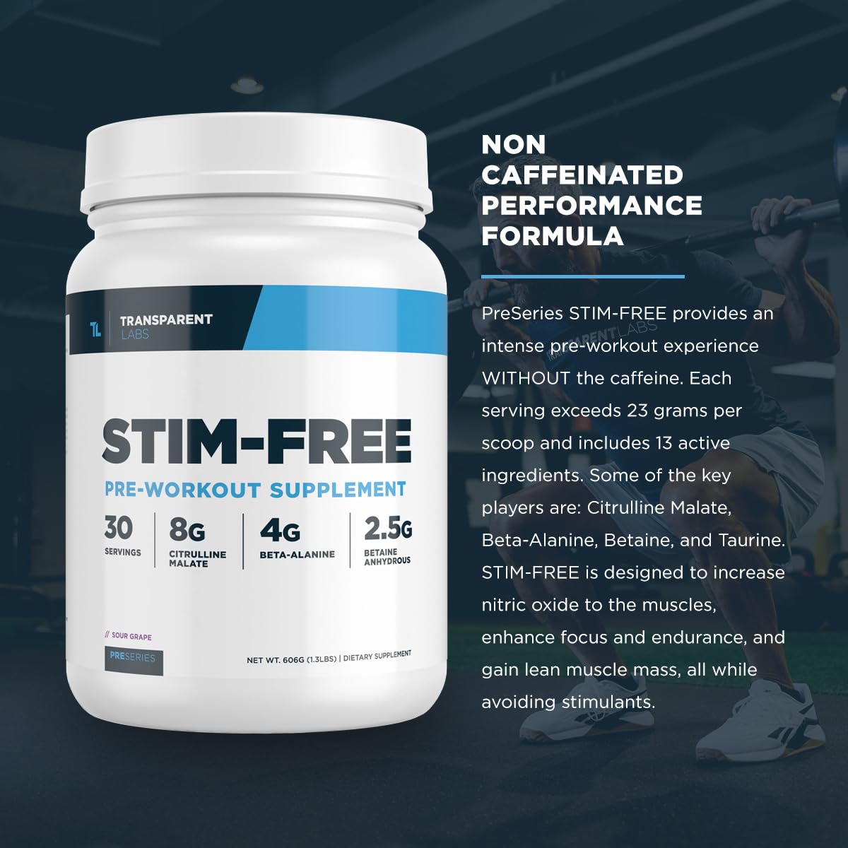 Transparent Labs Stim-Free Pre-Workout elevATP support for potential strength endurance