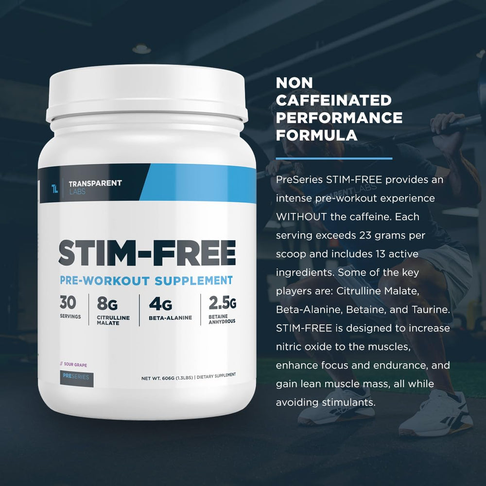 Transparent Labs Stim-Free Pre-Workout elevATP support for potential strength endurance